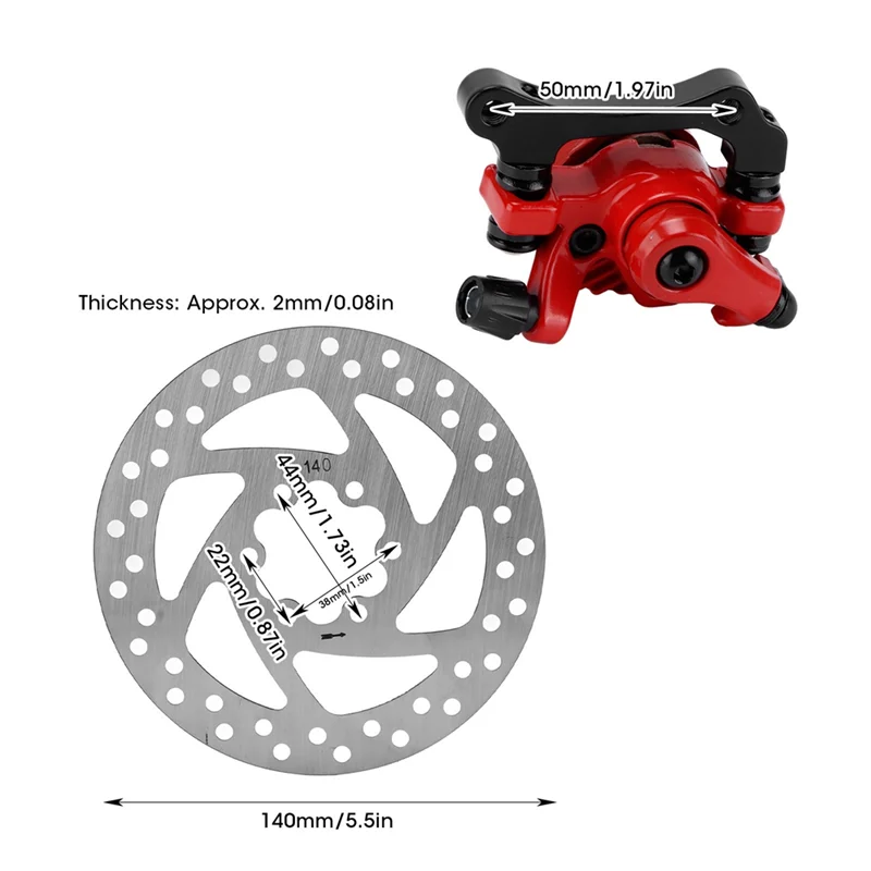 جديد-سبائك الألومنيوم 140 مللي متر قرص فرامل الفرجار عدة 6 ثقوب مقاومة للاهتراء للدراجات البخارية الكهربائية #6