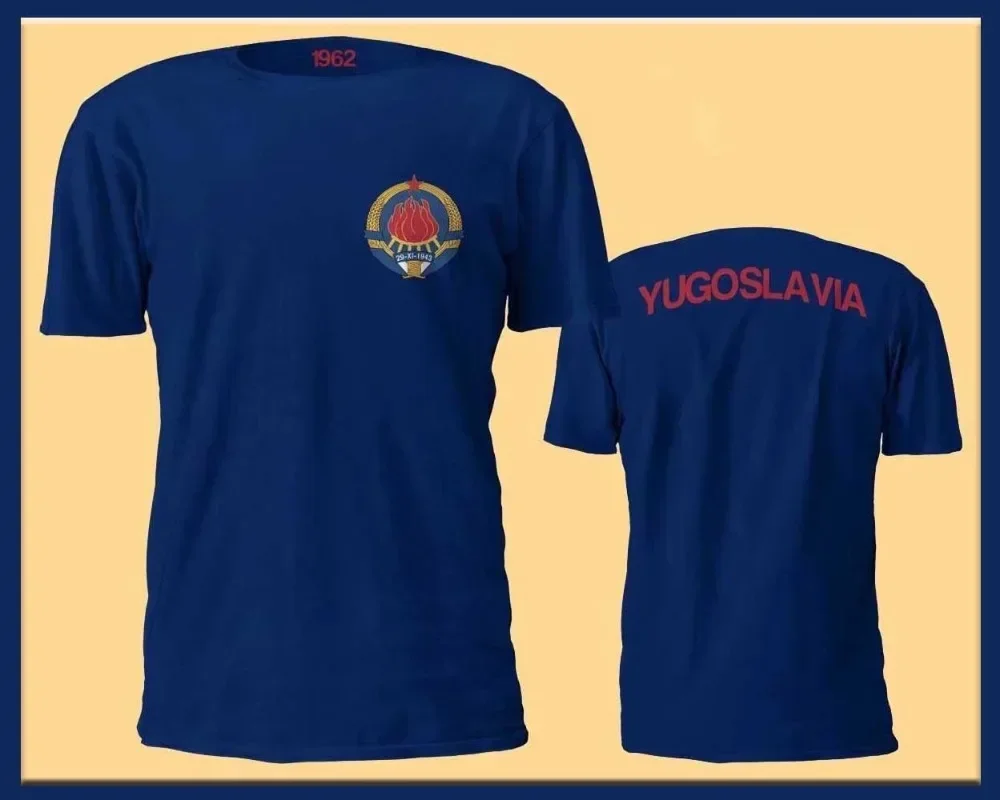 Yugoslavia T-Shirt Soccer Footballer 1962 Very Rare Cotton Geek Family New Men's Navy Summer Casuals Slim Hip Hop Tops Shirts