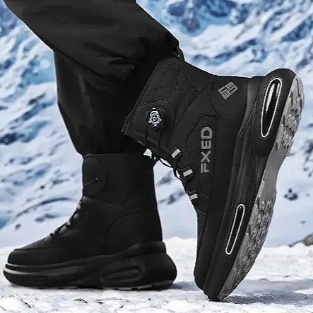 2026 جودة عالية حذاء الثلج عالي الرقبة دافئ أحذية الشتاء الجديدة الدانتيل متابعة مريحة حذاء من الجلد في الهواء الطلق مقاوم للماء أحذية التنزه