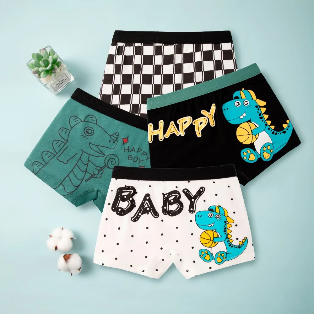 Jungen Boxershorts Kinder Baumwolle Unterwäsche Junge Unterhose Teenager Cartoon Dinosaurier Druck Weiche Kinder Höschen Kleinkind 3-14 Jahre