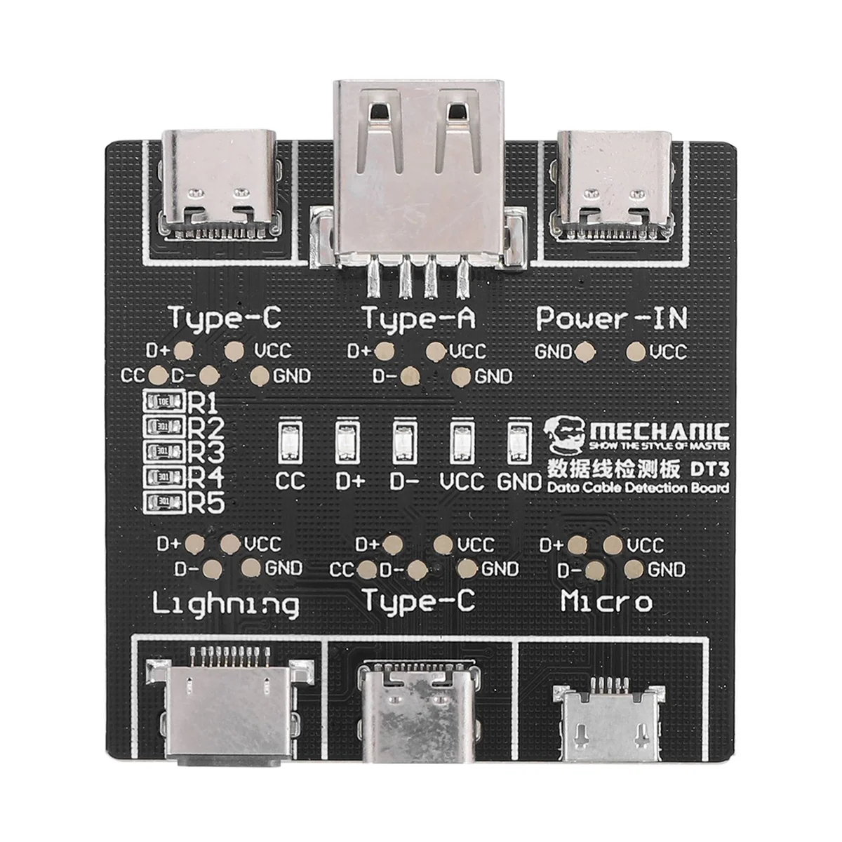 

DT3 Data Cable Detection Board USB Cable Tester for IOS Android Type-C Short Circuit On-Off Switching Test Board Tool