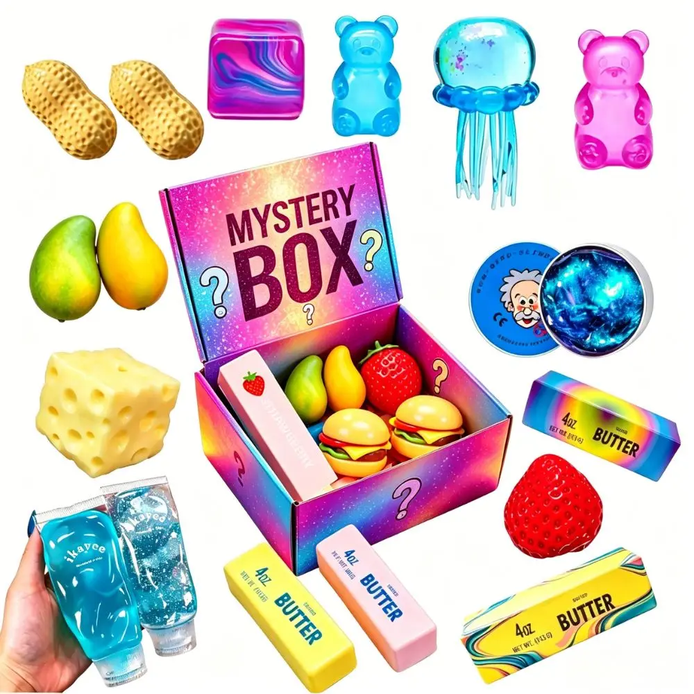 ¡Oferta! Caja Sorpresa Misteriosa de Mochi Squishy con Forma de Pata de Gato Kawaii, Juguete Sensorial de Comida Simulada, Lindo Juguete Antiestrés para Apretar