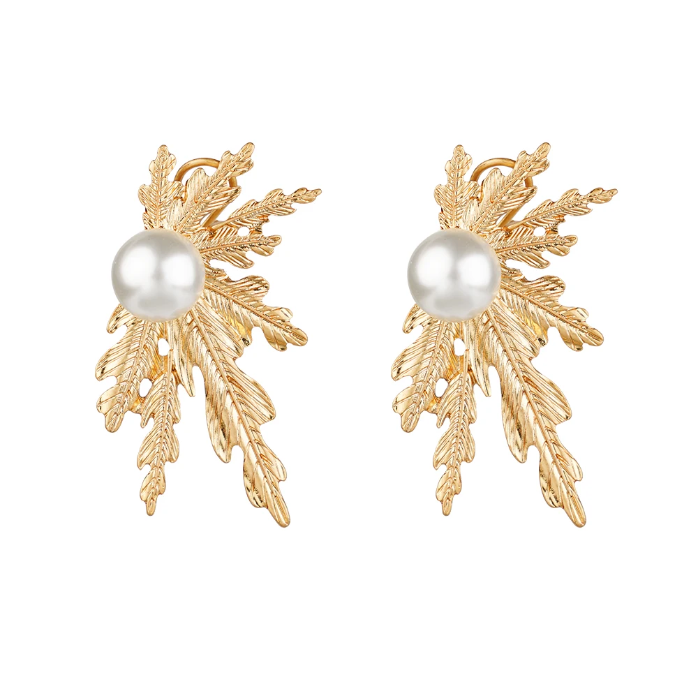 Korean Pearl Clip On Earrings For Women 2023 New In Bowknot Gold Plated Zinc Alloy 925 Sliver Pin Earring Jewelry Luxury Elegant