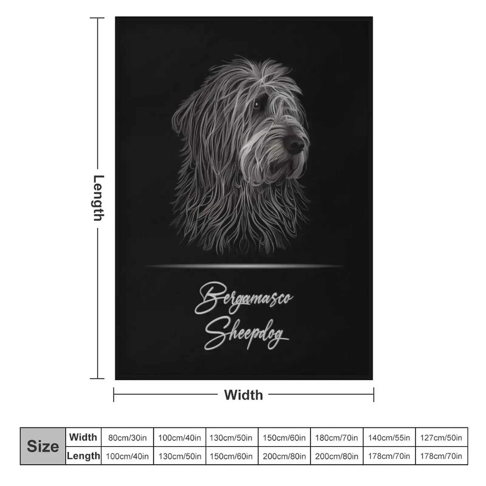 Bergamasco Sheepdog Throw Blanket couch cozy soft plush fuzzy picnic outdoor blanket