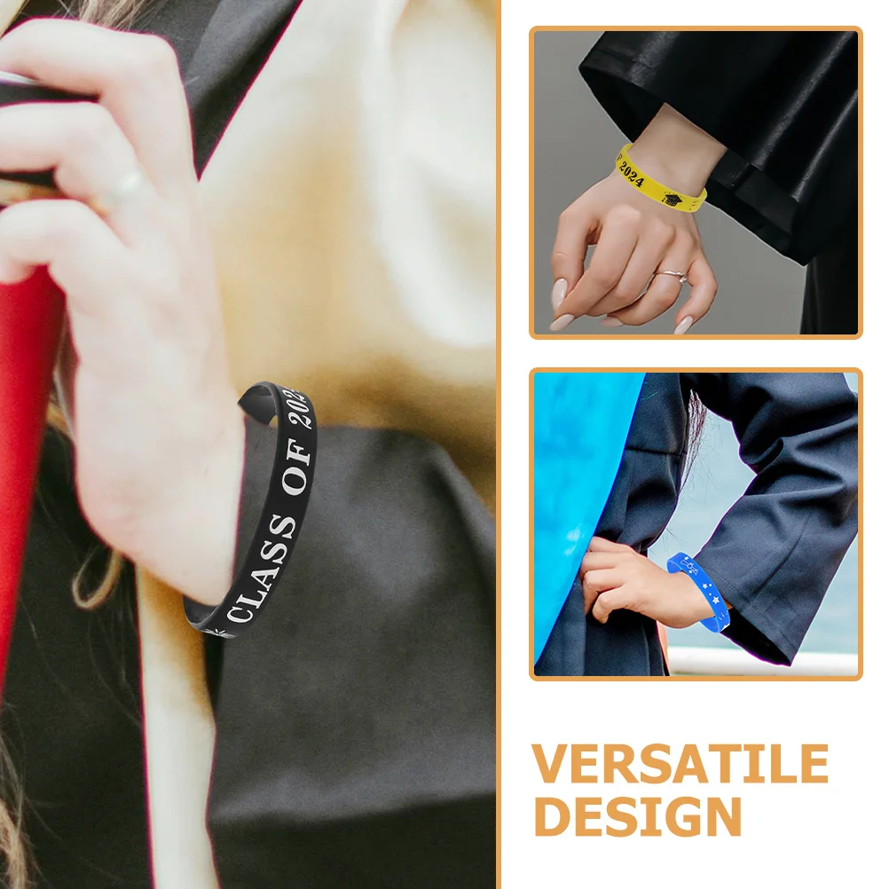 

12 Pcs Graduation Bracelet Congrats Celebrating Bracelets Class Wristbands Season Silicone Decorate