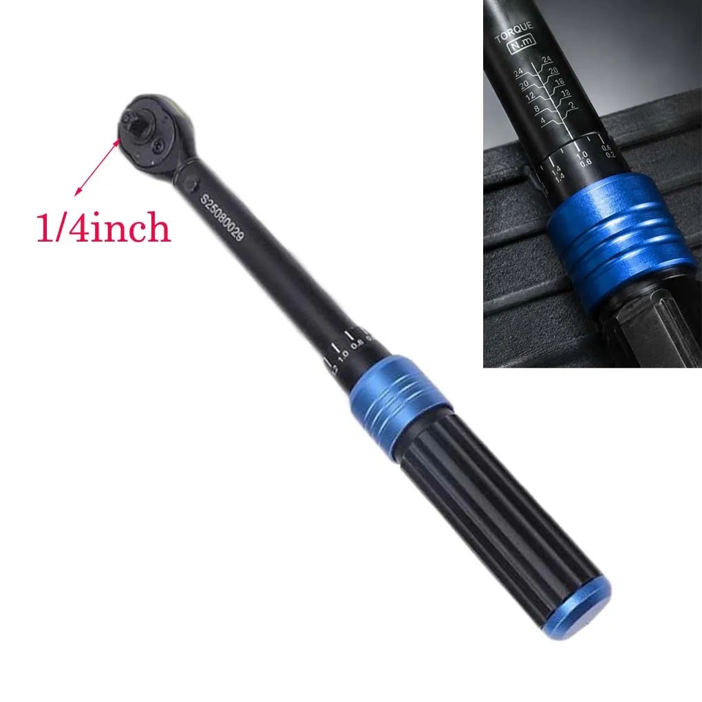 72 Tooth 2-24Nm Adjustable Ratchet Torque Wrench 1/4inch Adapter Socket Preset Wrench Spanner For Car Repair Maintenance Tool