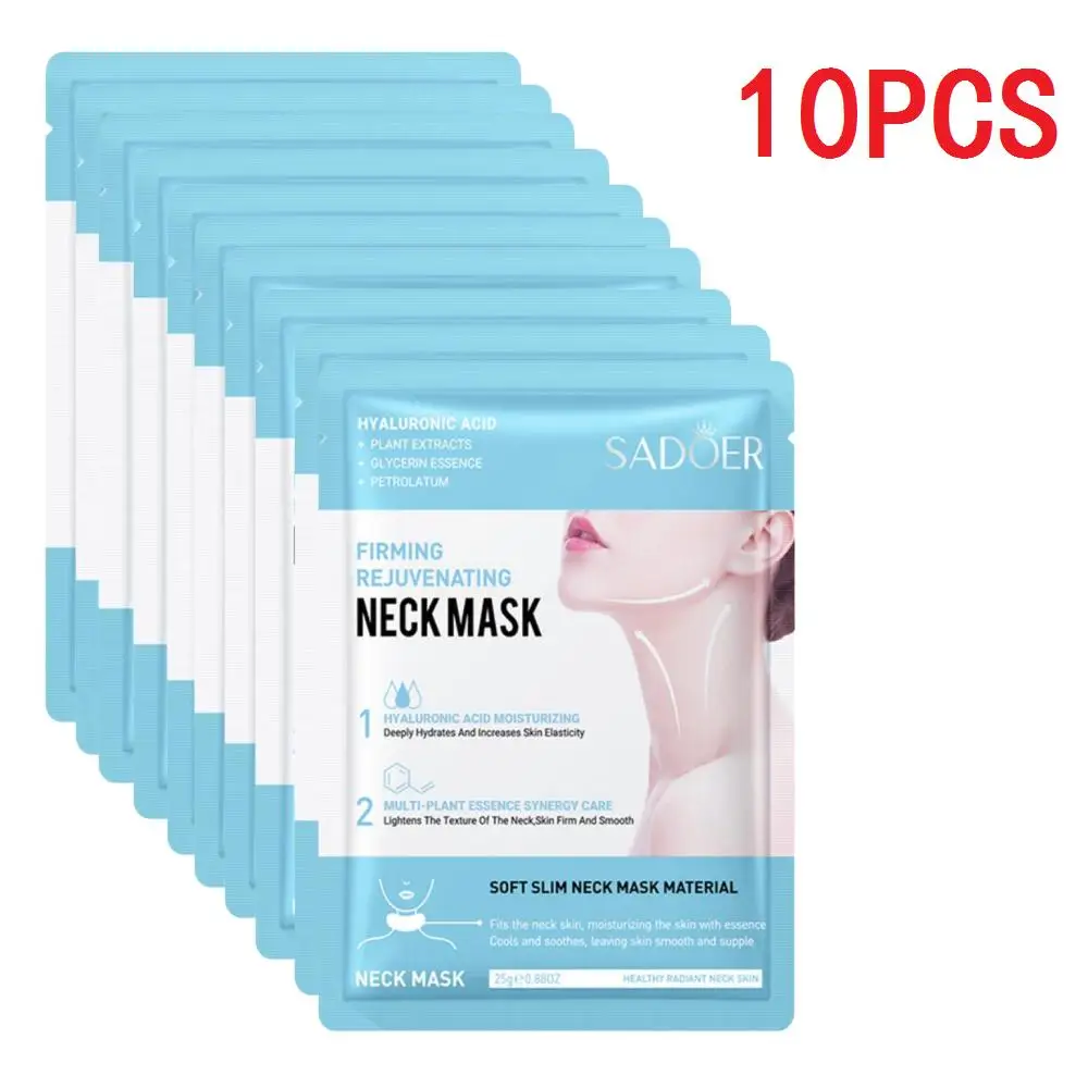 10pcs Hyaluronic Acid Neck Mask Collagen Firming Neck Masks Nourishing Brightening Beauty Moisturizing Necks Skin Care