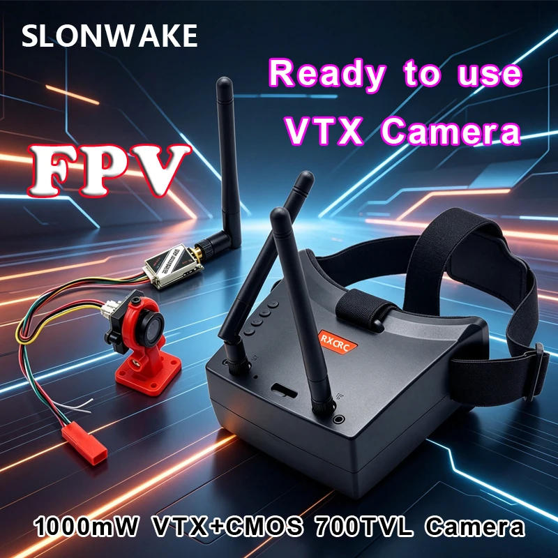 5.8G 48-канальный мини-аудио-видео AV-передатчик VTX мощностью 100/200/400/1000 мВт и FPV-камера CMOS 700TVL с объективом 1.4 мм для гоночных FPV-дронов на радиоуправлении