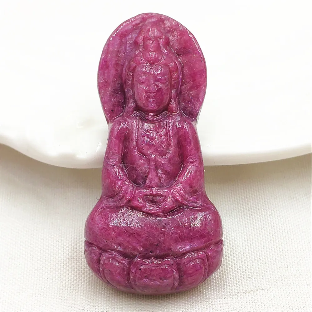 الطبيعية الأحمر روبي قلادة قلادة قوانيين النساء الرجال الخرز بوذا الأحجار الكريمة روبي هبط روبي قلادة مجوهرات AAAAAA