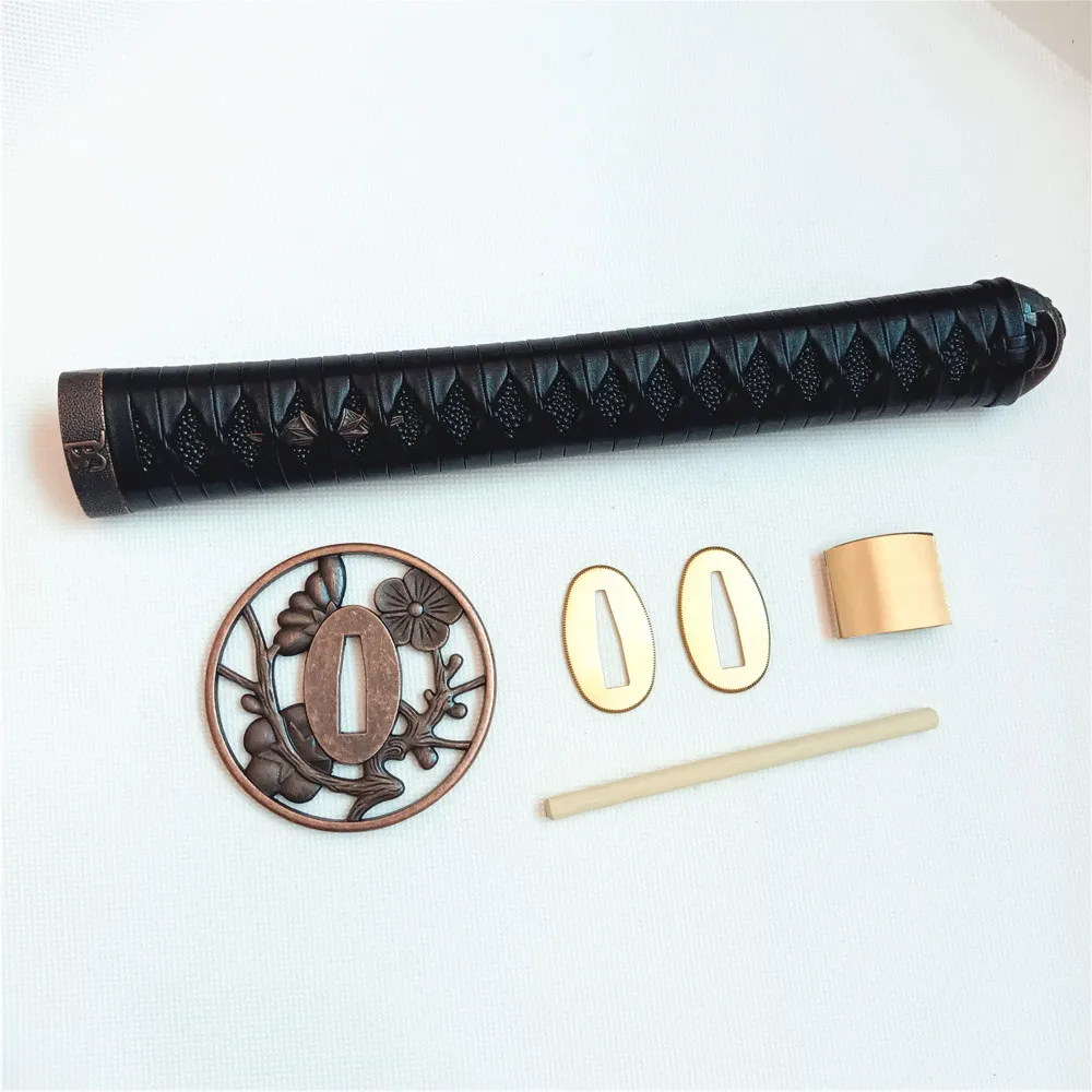 26cm Handle Fittings Alloy Guard Tsuba Menuki Fuchi Kashira For Japanese Samurai Katana Wakizashi Tanto DIY Sword