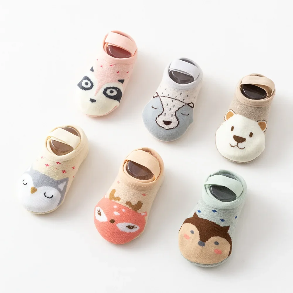 

Cute Cartoon Shoes Non-slip Cotton Toddler Floor Socks Fashion Baby Girls Boys Animal pattern First Walker Shoes for Newborns