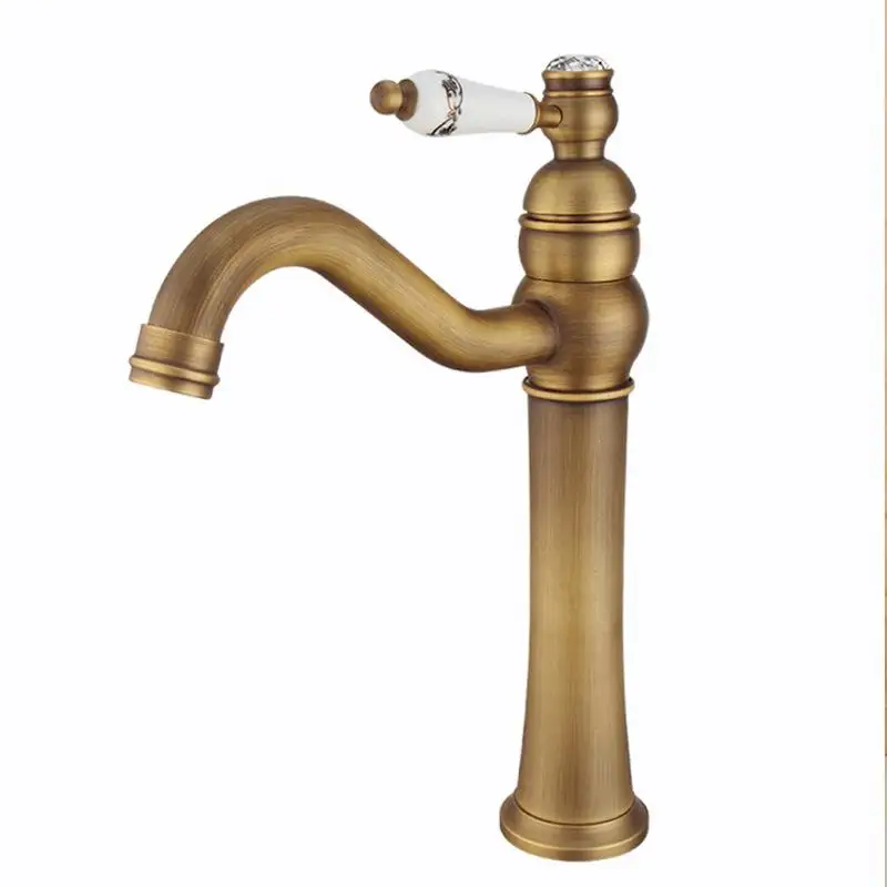 

Hot And Cold Water Mixing Faucet Wash Basin Faucet European Style Antique Copper Kitchen Basin Faucets Mixer Taps