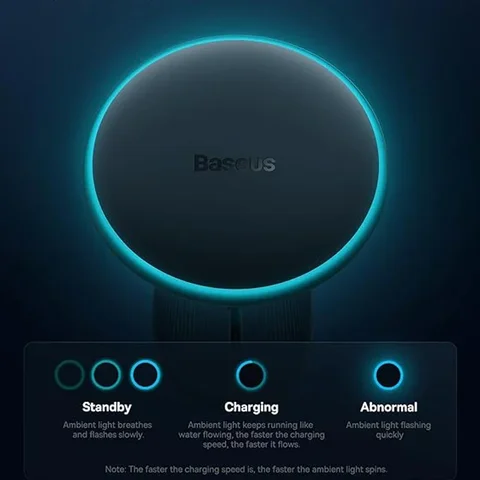 Магнитный беспроводной автомобильный держатель для телефона Baseus с быстрой зарядкой 15W, беспроводное зарядное устройство для iPhone 16, 15, 14, 13, автомобильное крепление