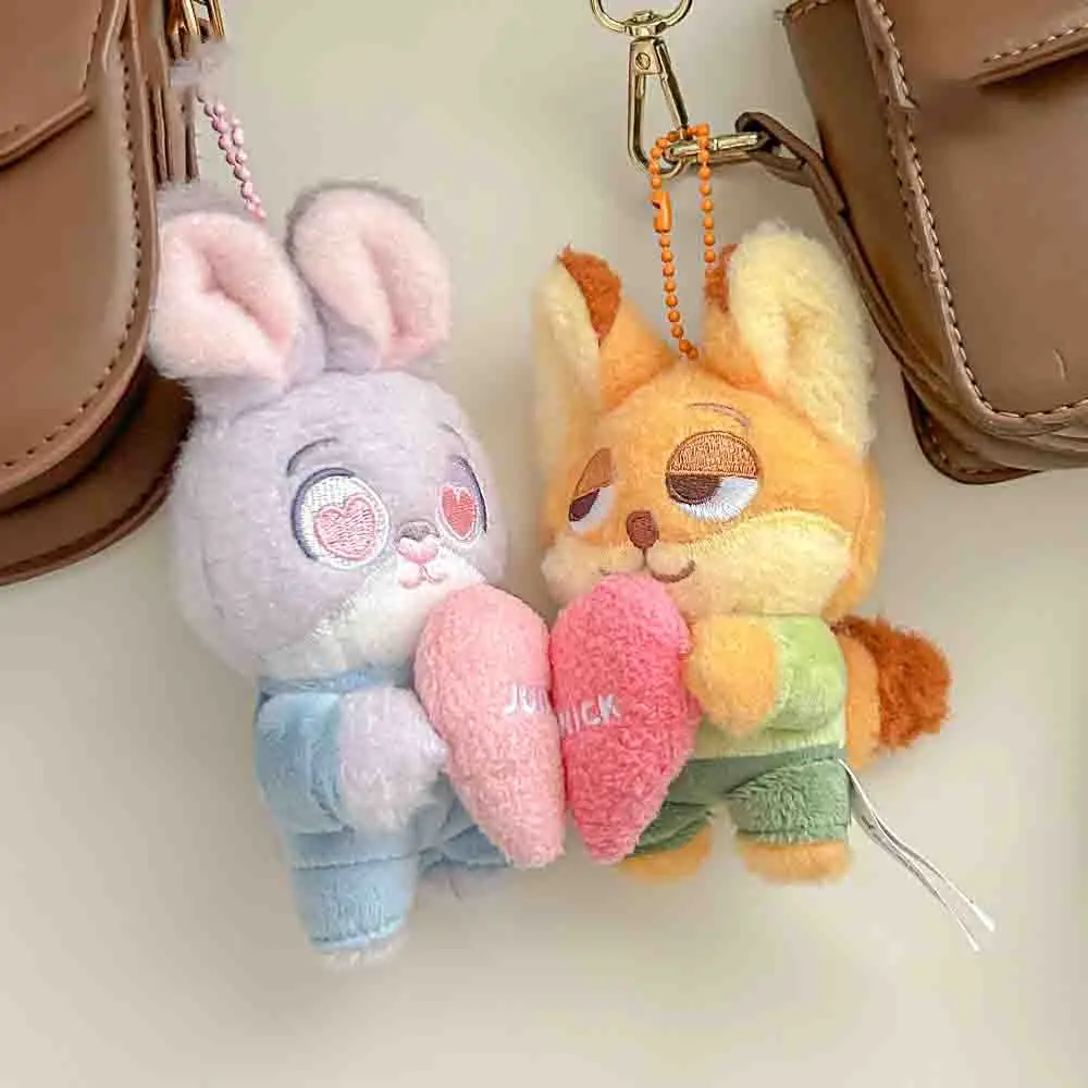 Disney Anime Zootopia Judy Hopps Nick Wilde Confession Magnetic Series Plush Doll Toys Keychain Pendant Decoration Girl Gift