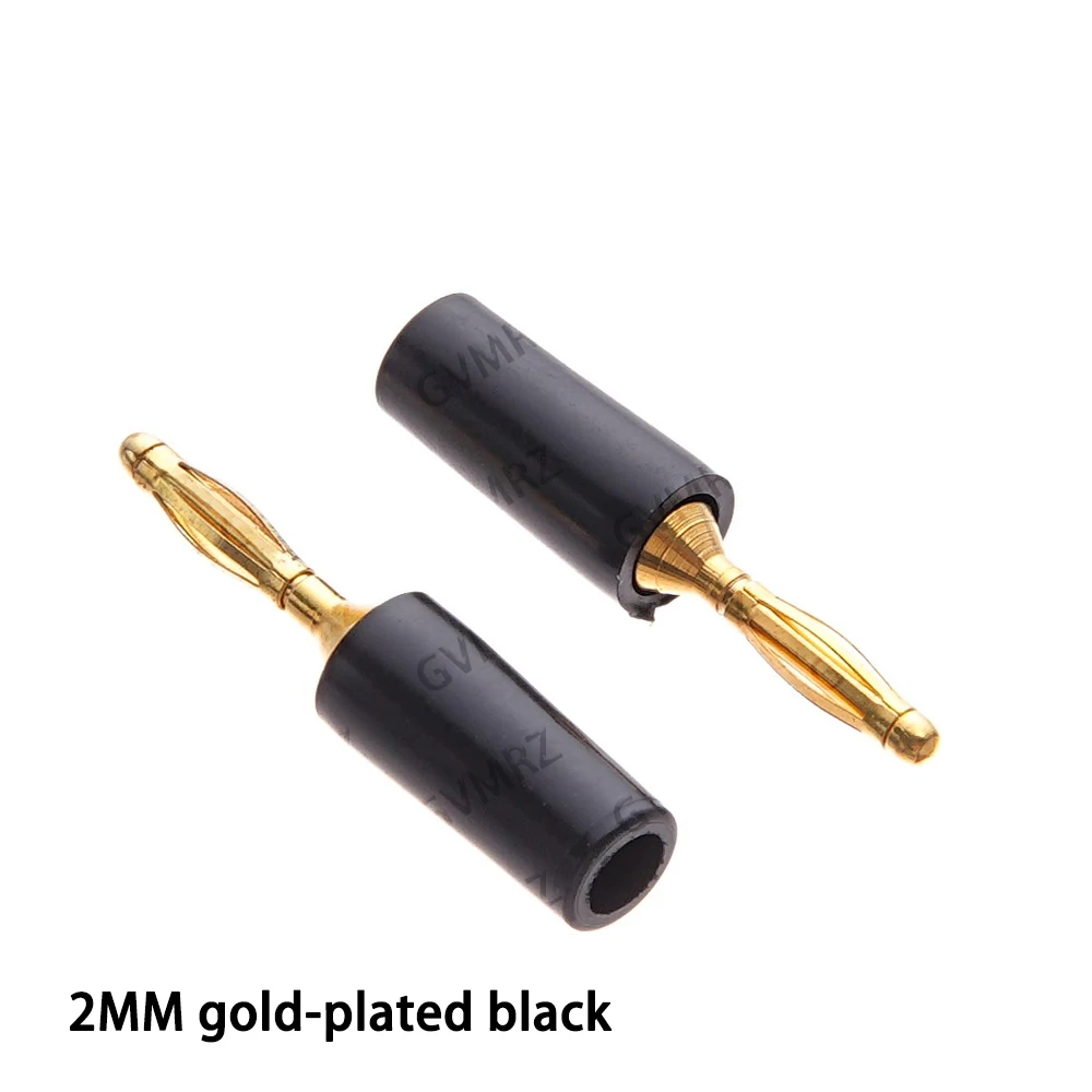 5PCS 2MM Audio Banana Plug Welded Assembly, Experimental Test Cord Head Mini Speaker, Pure Copper Gold Plated, Yellow Green