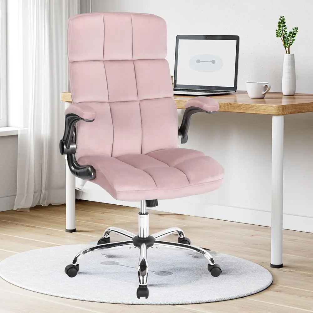 

"luxury upholstered office chairs with lift armrests, cozy fabric desk chairs on wheels, adjustable height 360° swivel rocking"