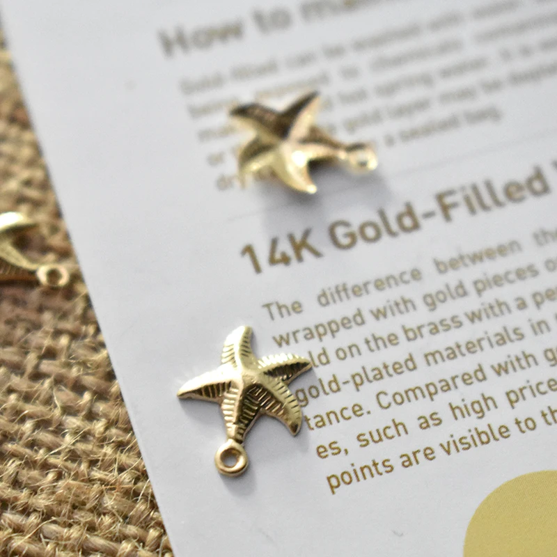 Seestern 14K Gold gefüllt Anhänger Seestern Charm Schmuck für DIY Armband Halskette Herstellung von Schmuckzubehör – Detail 17