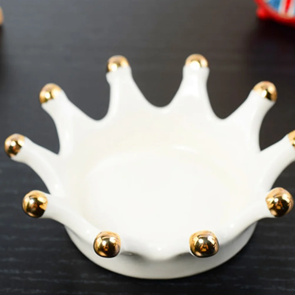 

Элегантный керамический поднос для ювелирных изделий с короной, кольцо, ожерелье, серьги для хранения фотографий, декор, дисплей, поднос в форме короны, керамический диск для ювелирных изделий