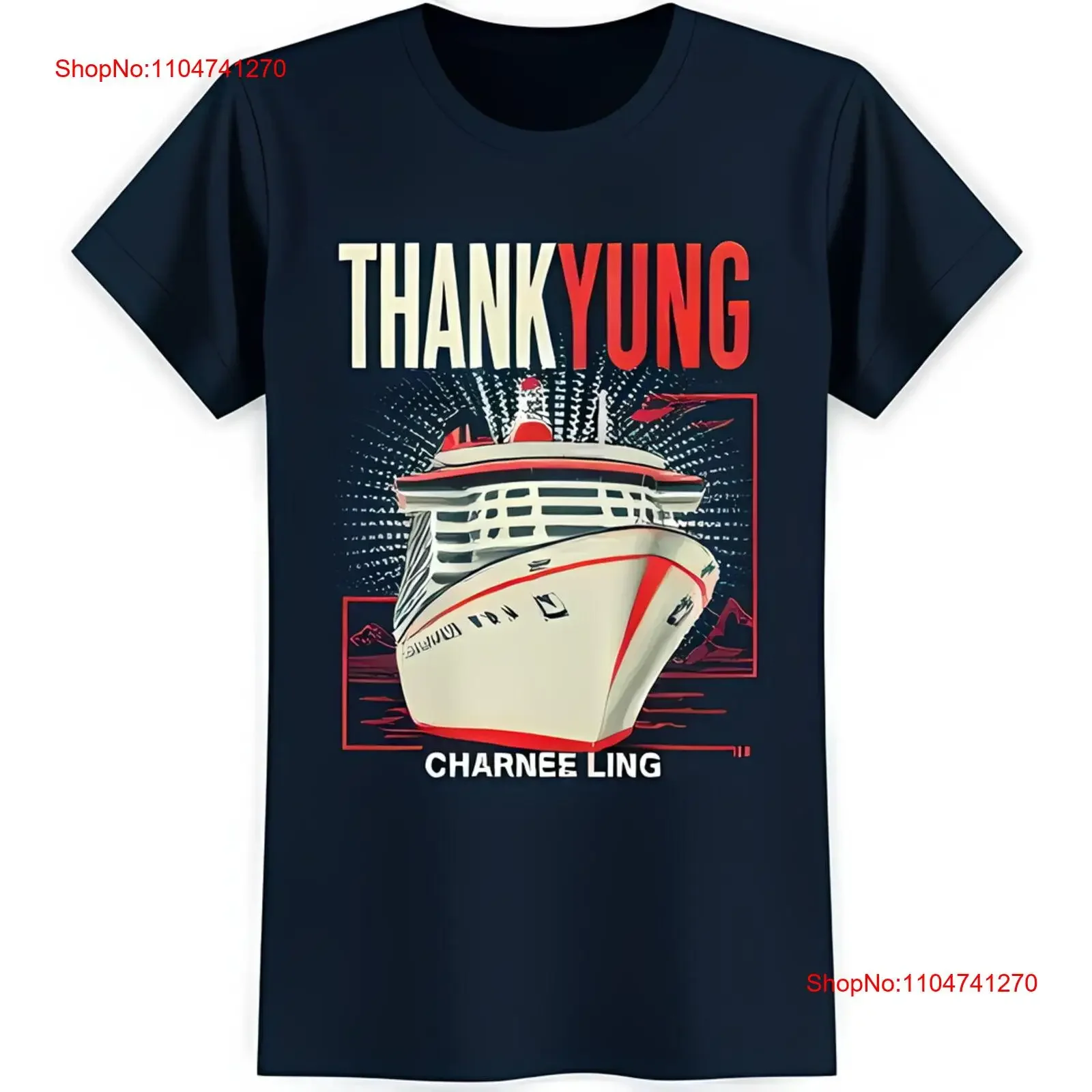 Camiseta Retro de crucero 'THANKYUNG' 'CHARNEE LING' diseño vintage lavado elegante Unisex cómodo Casual transpirable moda