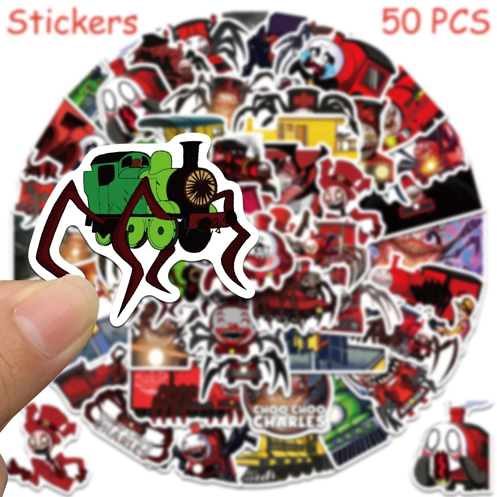 50pcs Choo Choo Charles Stickers Decals For Phone Suitcase Skateboard Refrigerator Guitar DIY Aesthetic Waterproof Stickers