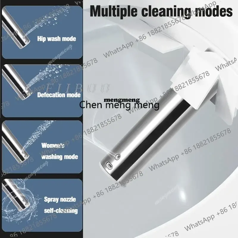 

Удлиненная умная крышка-биде для унитаза с подогревом, сушкой теплым воздухом, ночником и бесшумной работой, из нержавеющей стали