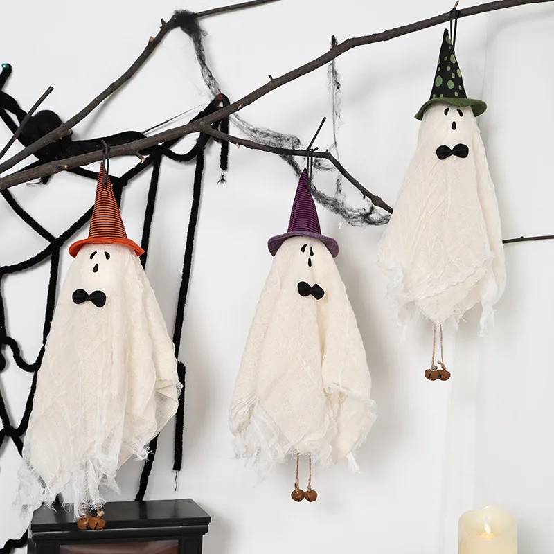 

Cross-border Halloween decorations Horror White Witch Ghost Dangling Ghost Pendant Ghost Festival Party Decoration Props