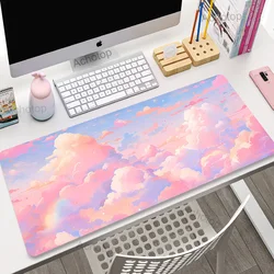 Pink Clouds Mouse Pad Gamer Mousepads Big Gaming Mousepad Kawaii XXL Mouse Mat Large Keyboard Mat 100x55cm Desk Pad For Computer
