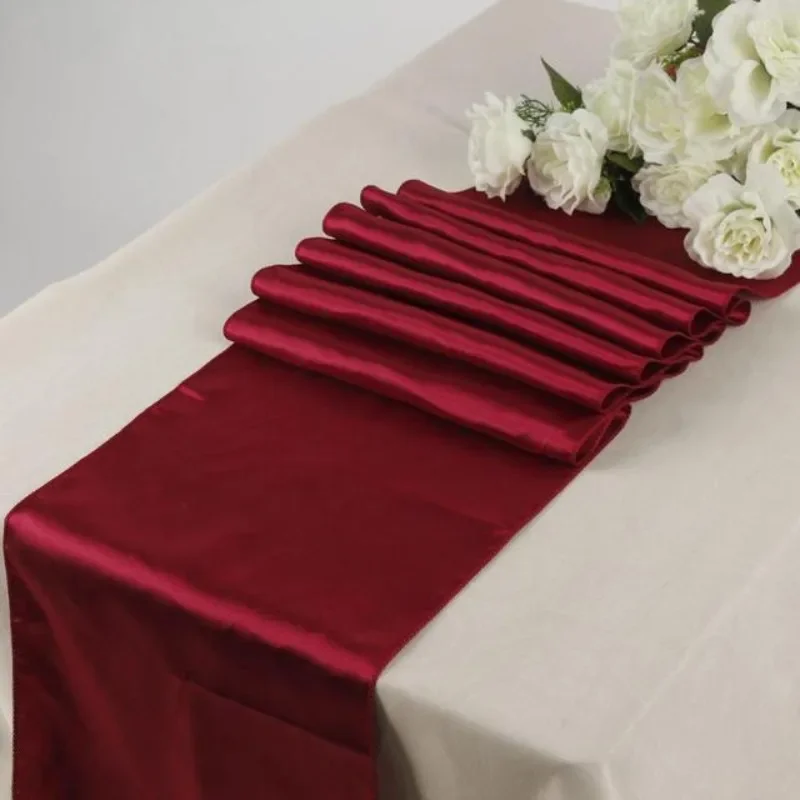 Satin Table Runner For Wedding Party Event Banquet Table Runner Luxury Dinner Tablecloth Home Wedding Table Decoration