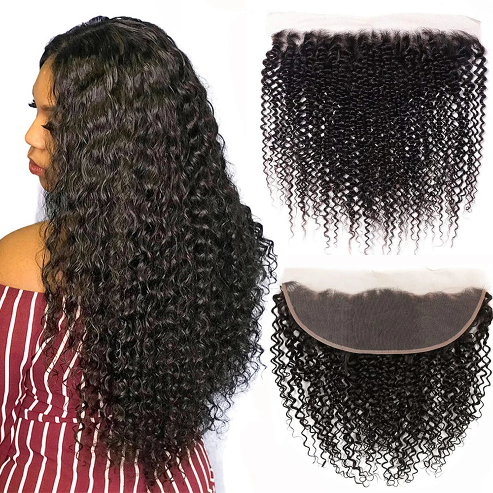 

Кудрявые вьющиеся 13x4 кружевные фронтальные 100% человеческие волосы настоящие прозрачные кружевные передние волосы девственницы предварительно выщипанные натуральный цвет