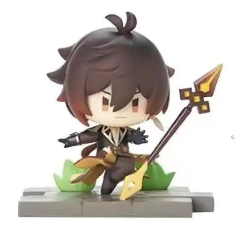 Game Genshin Impact Figure Kawaii Li Yue Series Figurines ZhongLi KeQing GanYu Desktop Ornament PVC Model Toys Doll Kid‘s GIft