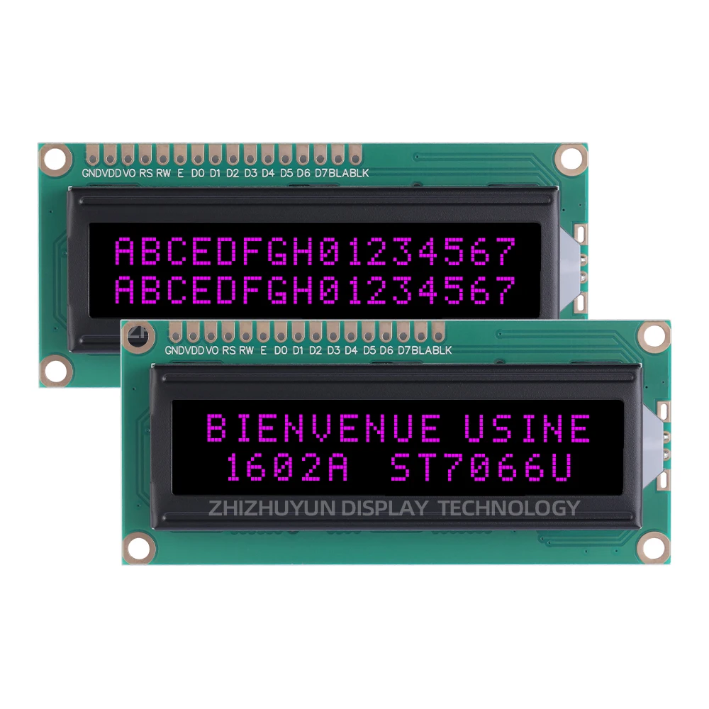 1602A schermo di visualizzazione del modulo LCD a caratteri europei BTN pellicola nera gialla 80*36 schermo di visualizzazione dei caratteri schermo LCD a matrice di punti