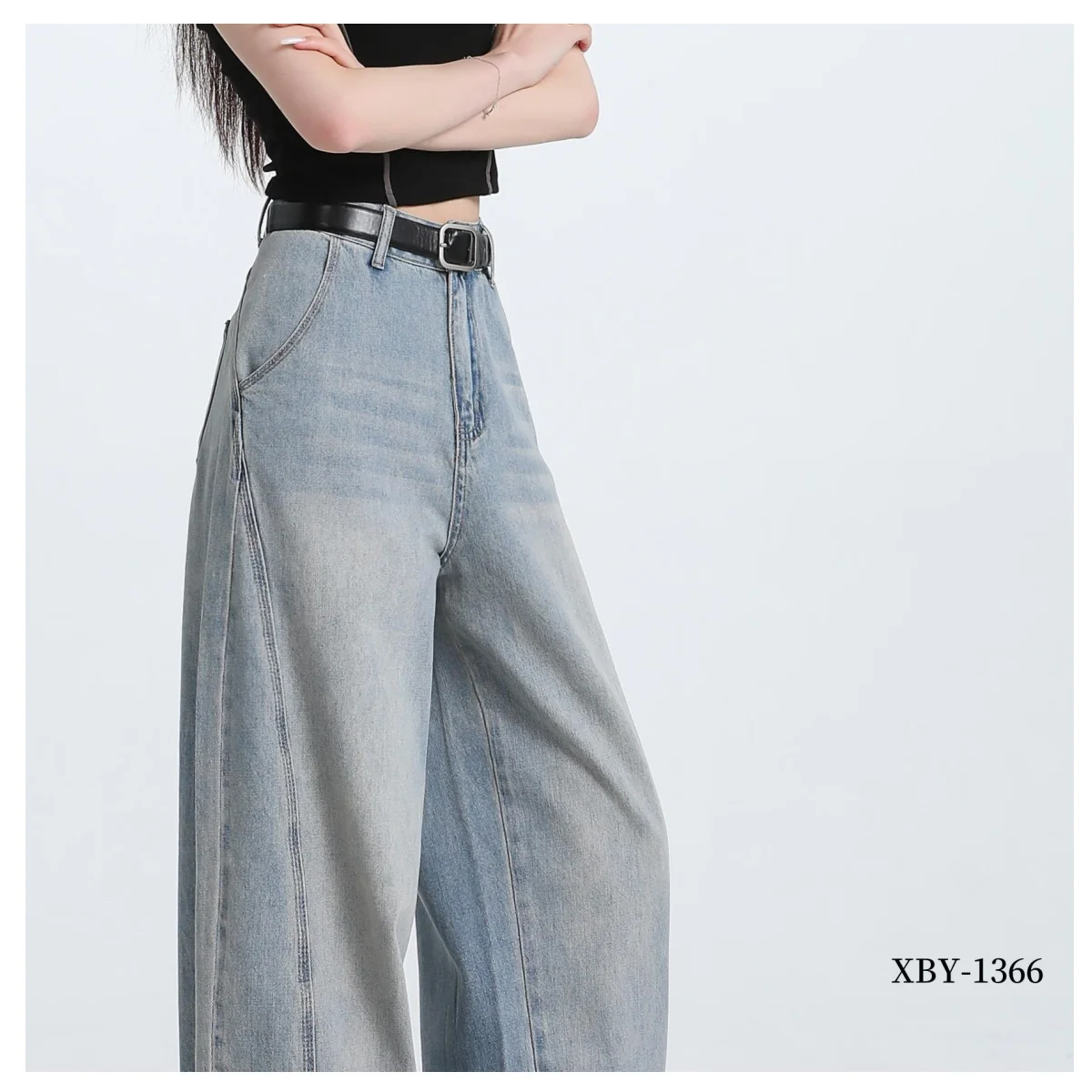 Jean à jambes larges pour femmes, taille haute, ample, Slim, Design, jambe droite, Style de rue, pantalon pour femmes