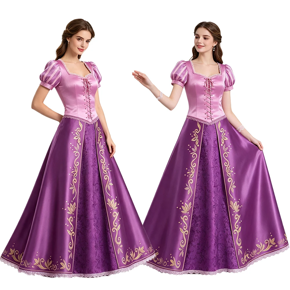 Regency-Kleider Anime-Prinzessinnenkleid Cosplay-Kostüm Mittelalterliches Prinzessinnenkleid für Damen Lila-Rosa Ballkleid Halloween-Kostüm