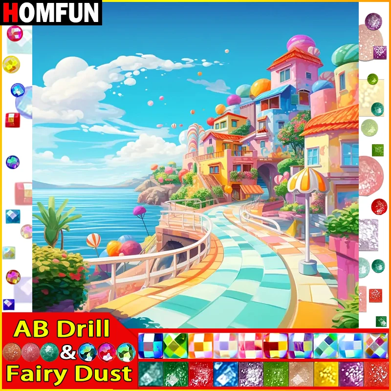 HOMFUN Fairy Dust AB Full Diamond ricamo \