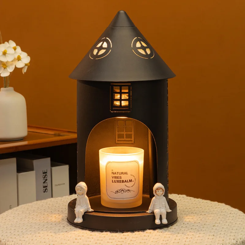 Nordic style arch castle wax melting lamp fireless aromatherapy lamp timed dimming household bedside atmosphere night light