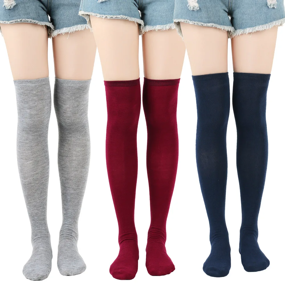 

Japanese Solid Color Knee Socks Student Long Socks Dance Socks Performance Socks European and American Dance Party High Socks