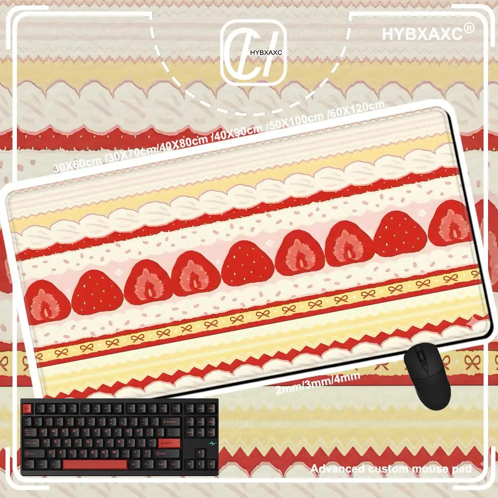 

Leather Desk Pad Protector Pink Strawberry Cake Girl Kawaii HYBXAXC Office Desk Mat Waterproof Non-Slip PU Desk Blotter Pad