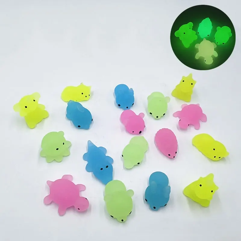 

10/20/30PCS Cute Glowing Small Animal Squeeze Toy TPR Kawaii Squishy Squeeze Soft Sticky Stress Relief Noctilucent Gifts ZG198