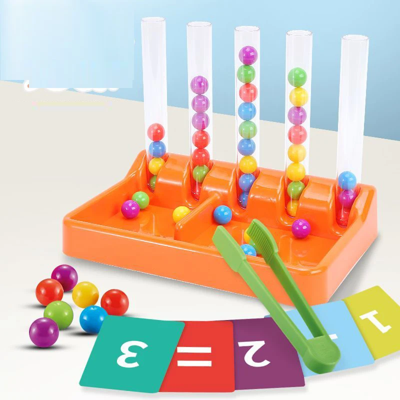 Color Cognitive Teaching Aid Fine Motor Sorting Set Kids Educational Toy Test Tube Color Matching Card Montessori Chidlren Gifts