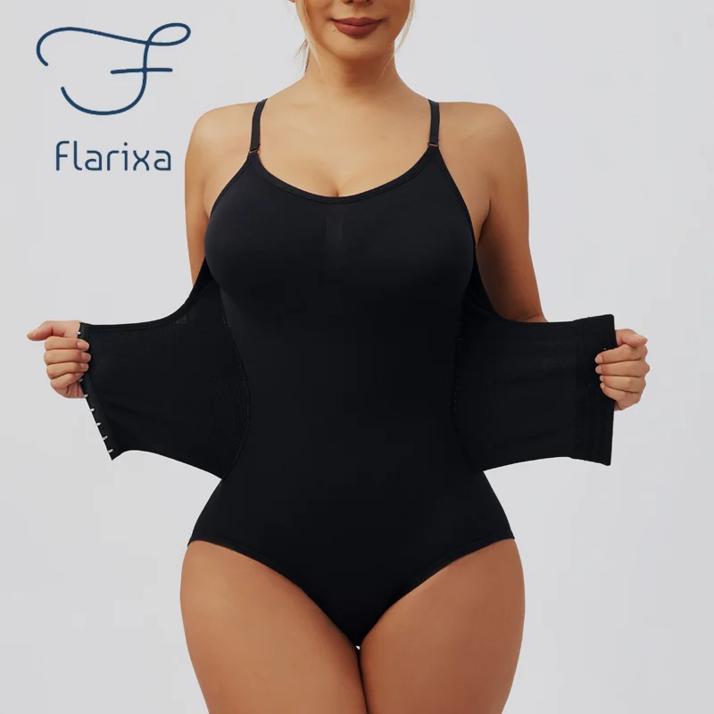Flarixa Breasted Bodysuit Women Slimming Shapewear Corset Reducing Body Shaper Modeling Underwear Tummy Control Panties