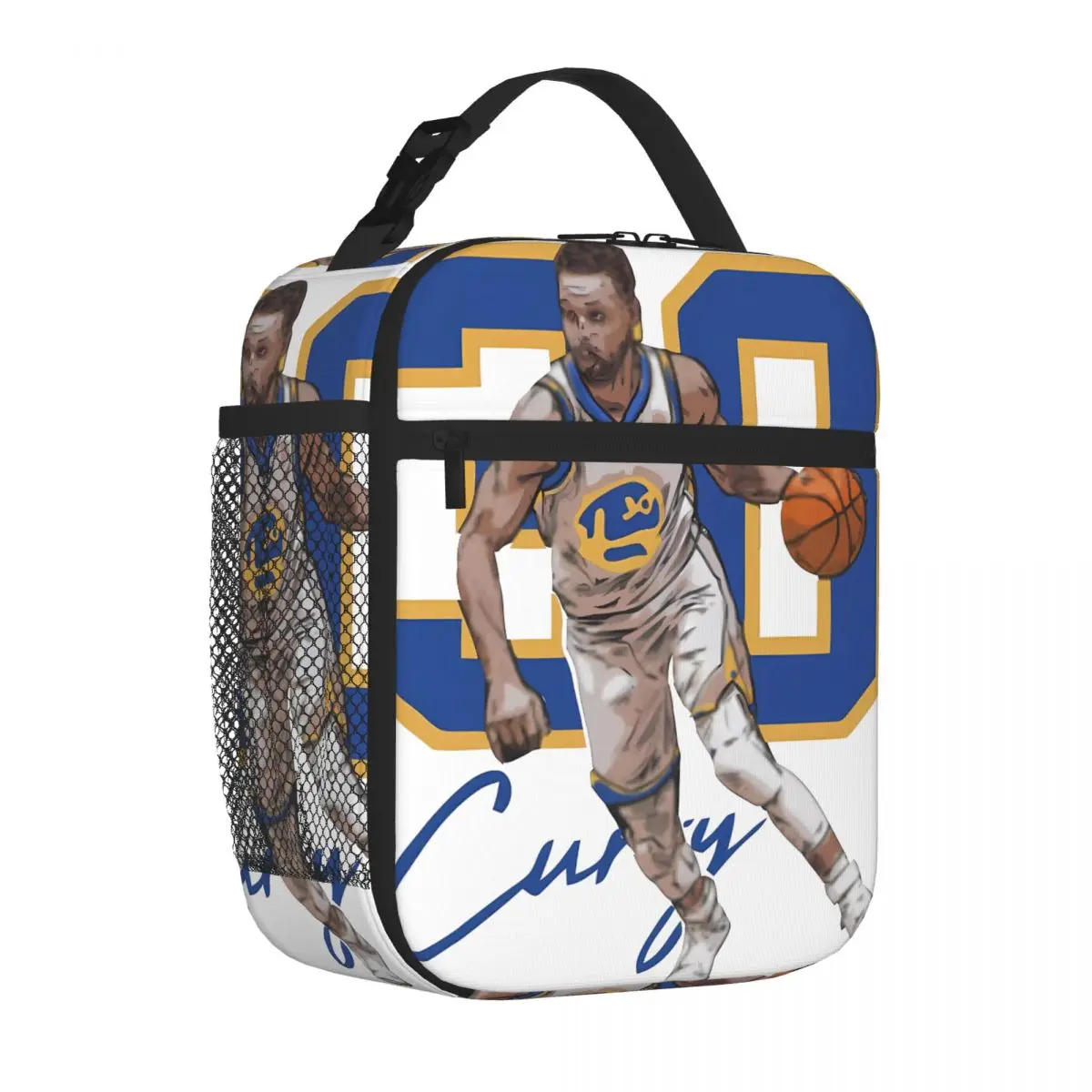 Bolsa de almuerzo plegable con ilustración de acuarela de Stephen Curry Golden State Basketball, la más vendida, para niños, para excursiones