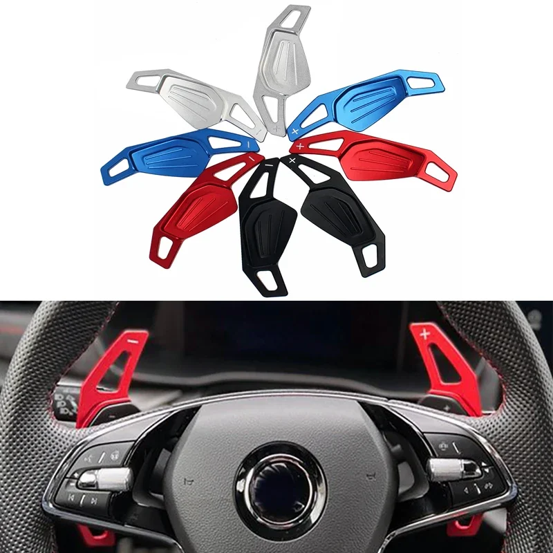 

For Skoda 2020 A8 MK4 Octavia ENYAQ IV RS VRS Karoq Kodiaq 2021 Car Steering Wheel Shift Paddle Extend Shifters Sticker DSG