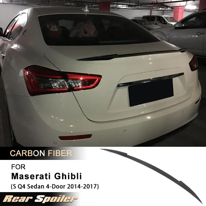 

Car Rear Trunk Spoiler Wings for Maserati Ghibli S Q4 Sedan 4-Door 2014-2017 Rear Spoiler Tail Boot Wing Lip Carbon Fiber