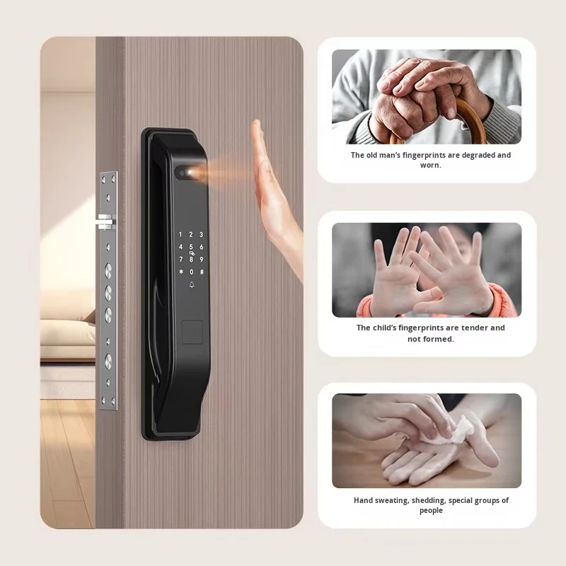 Smart Lock Fingerprint Palm Vein 3D Face Fully Automatic Remote Unlocking Visual Smart Home Security Door K7
