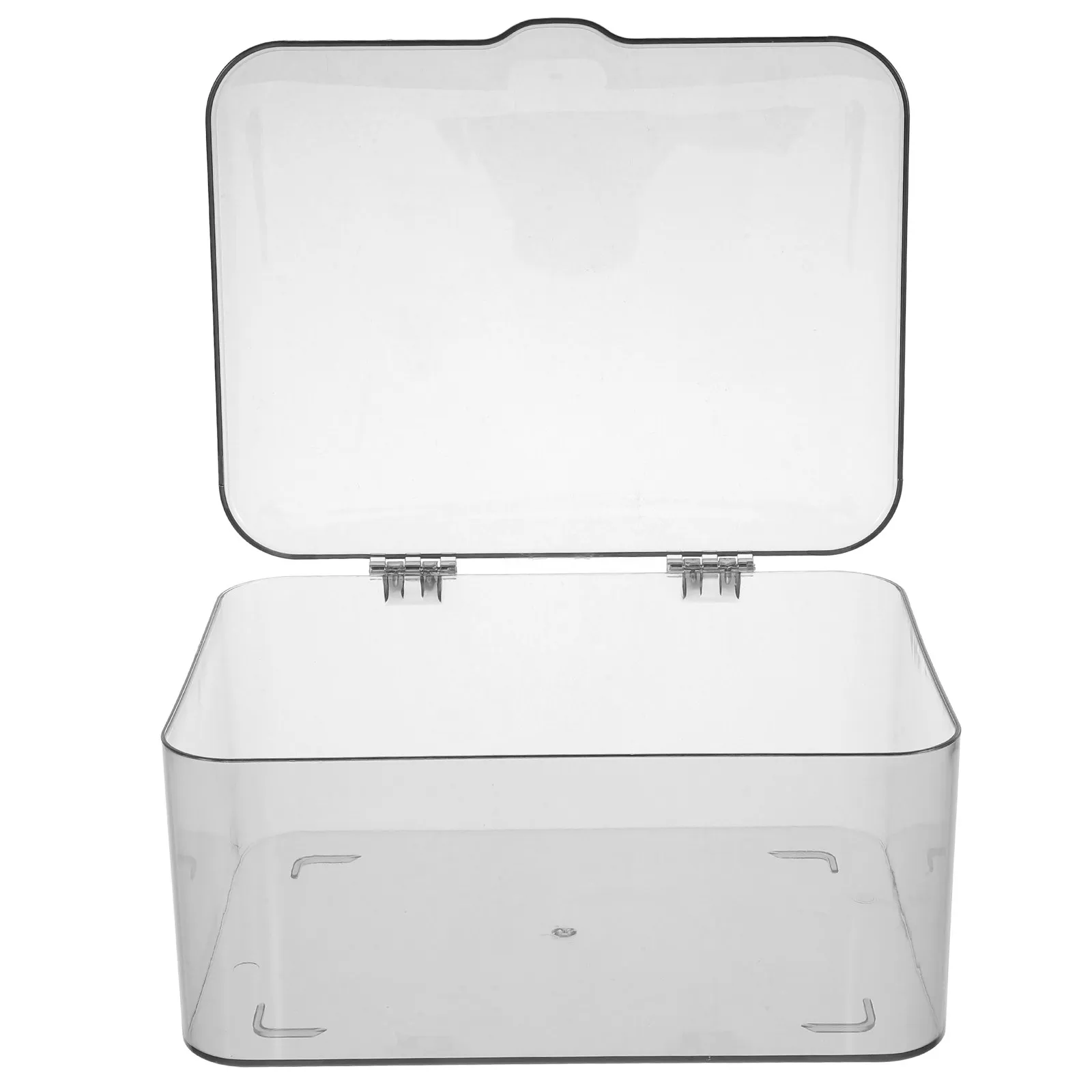 

Grey Transparent Desk Organizer PP Plastic Storage Box Clear Lid Small Office Supplies Jewelry Craft Holder Multifunctional