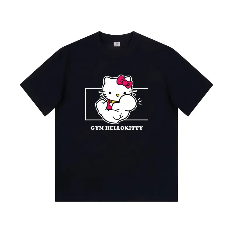 2026 Summer New Hello Kitty Short Sleeve T-Shirt Unique Design Casual Outfit Cute Cartoon Graphic Matching Tees For Best Friends