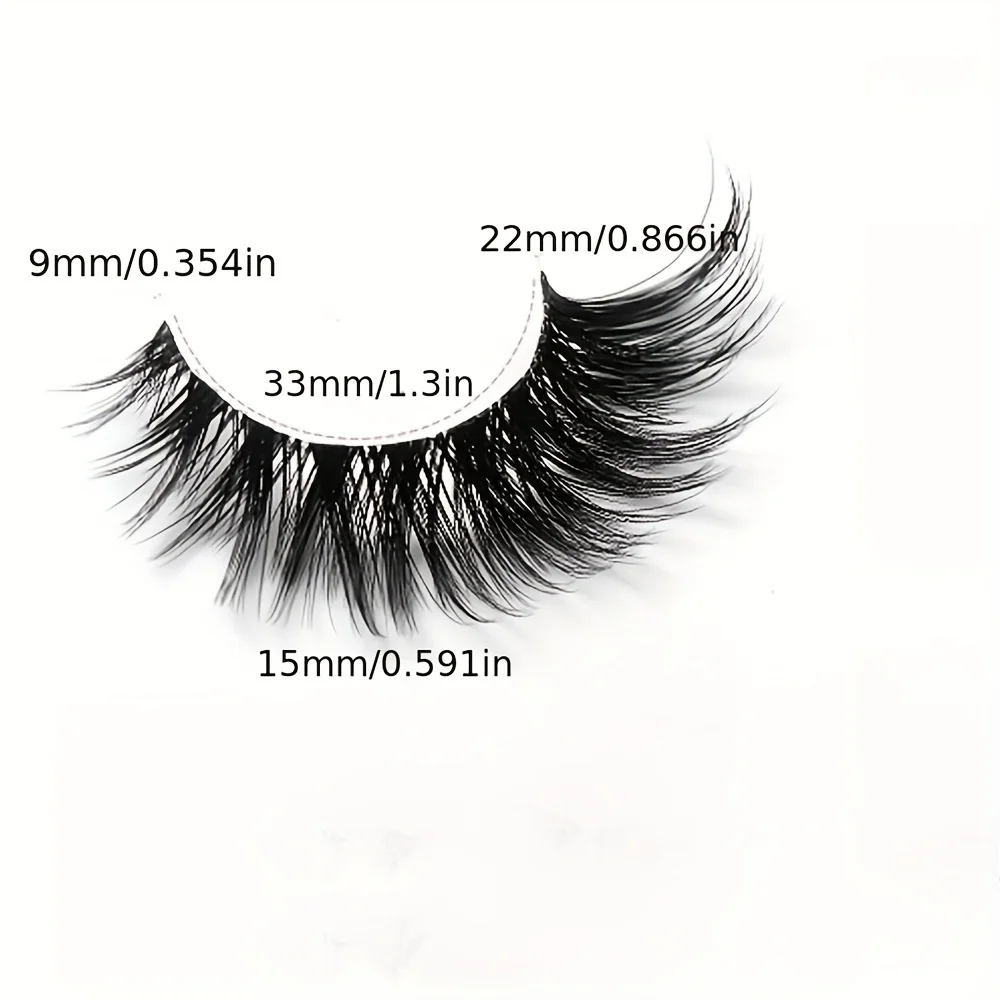 5 Pairs False Eyelashes - Natural Long, Cat Eye Style, Winged Tips, Manga Lashes for Eye Elongation,