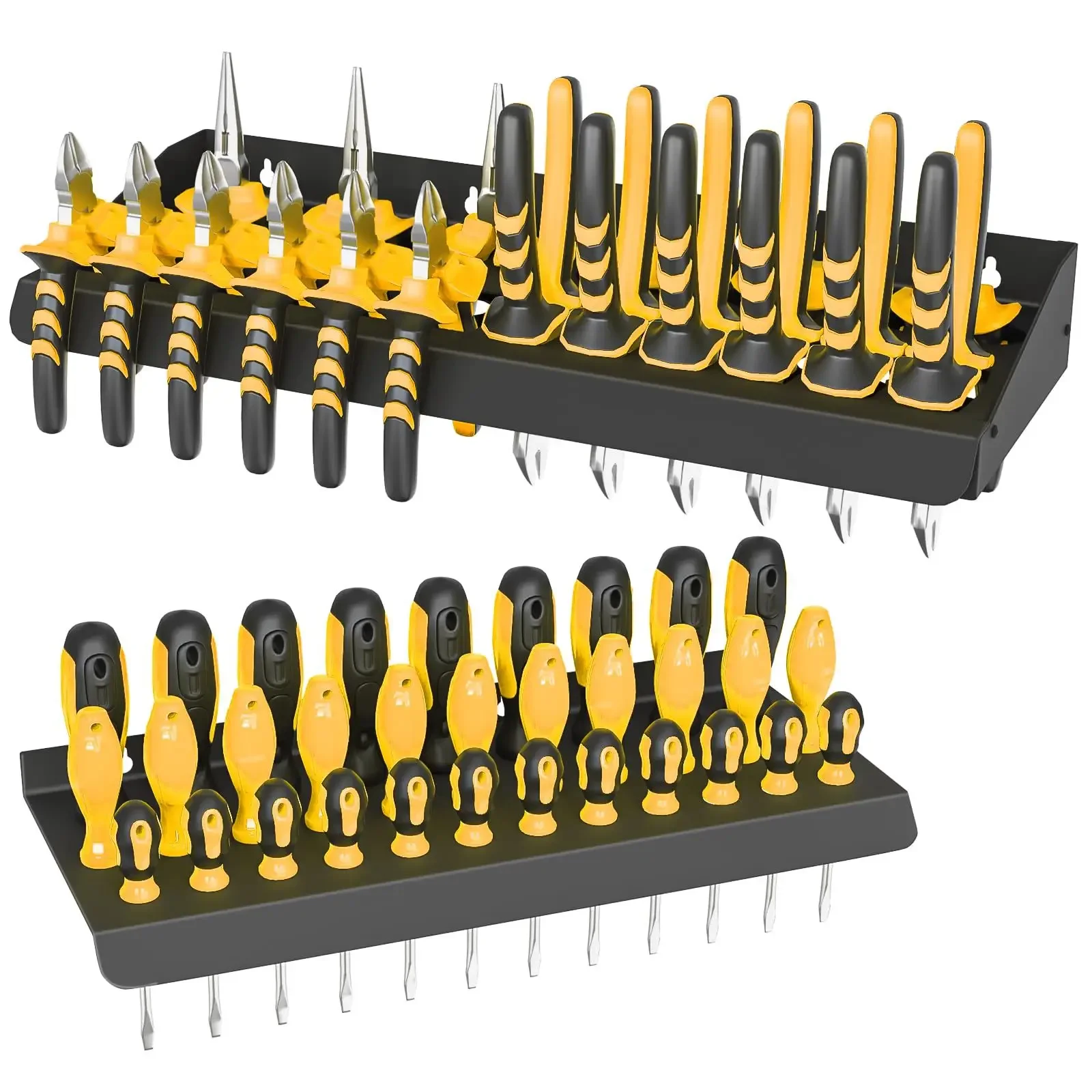 Screwdriver storage box, two-piece heavy-duty wall-mounted storage rack, pliers storage box, suitable for garages