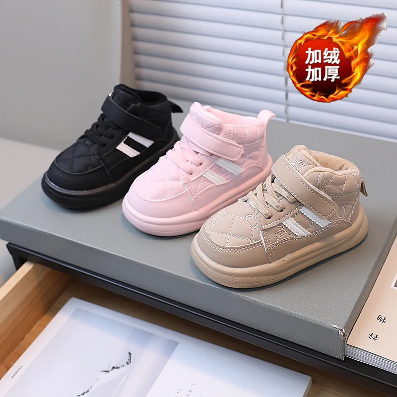 

Children's Sneakers2025New Autumn and Winter Boys' Thin Velvet Cotton Shoes Soft Sole Fashion Girls' Casual Shoes1-6Years Old