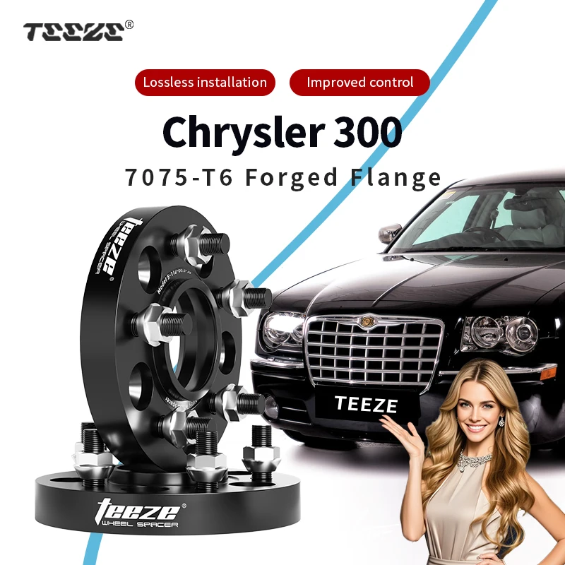 

Teeze 2/4pcs 5x115 CB71.6mm M14x1.5 Hub Centric Black Forged wheel spacer For Chrysler 300 Flange Plate15/20/25/30mm